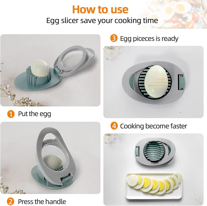 3 Pack Egg Slicer for Hard Boiled Egg, Dokpod Egg Cutter for Hard Boiled Eggs, Stainless Steel Wire Egg Slicers, Egg Salad Maker, Boiled Egg Slicers, Boiled Egg Cutter