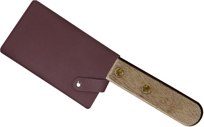 PATIKIL PU Leather Knife Meat Cleaver Sheath, Waterproof Chef Knife Guards Wide Knife Protector Cleaver Cover for Home Kitchen, Dark Red