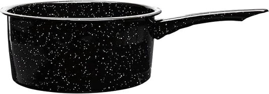 Millvado 3 Quart Granite Saucepan, Naturally Nonstick Sauce Pots, Speckled Enamel Ware Cookware, Small Sauce Pan for Cooking and Boiling - Granite Cooking Pot for Stovetop, Campfire, Outdoor Stove