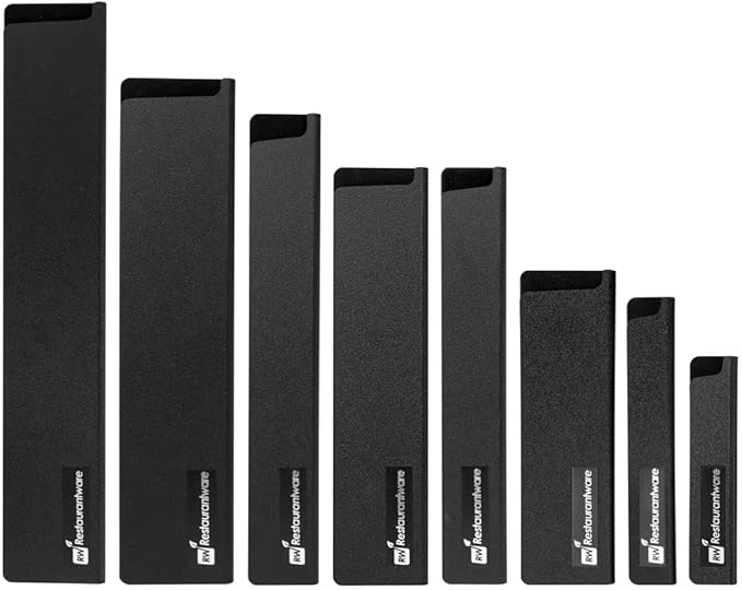 Sensei Knife Sleeves, Set of 8 Knife Protectors - For Kitchen Knives, Felt Lining, Black Plastic Knife Blade Guards, Durable, Cut-Proof - Restaurantware