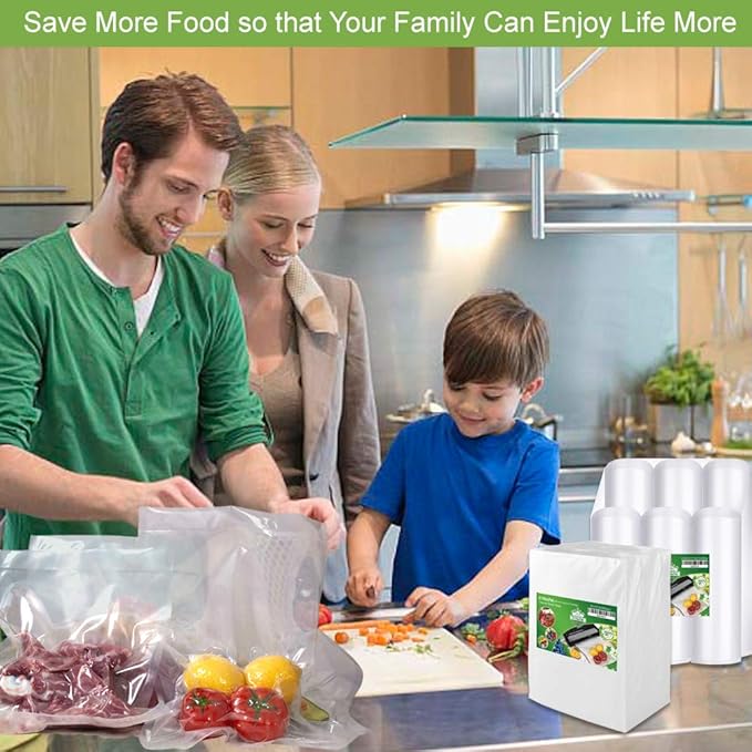 200 Gallon11X16 Vacuum Food Sealer Bags with BPA Free and Heavy Duty,Commercial Grade Vacuum Sealer Freezer Bags Compatible with Any Type Vacuum Sealer Machine