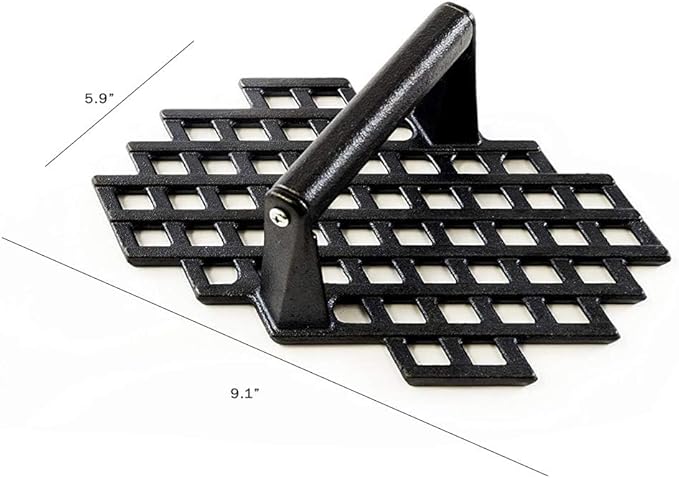 Charcoal Companion CC5159 Cast Iron Grill Marks Press