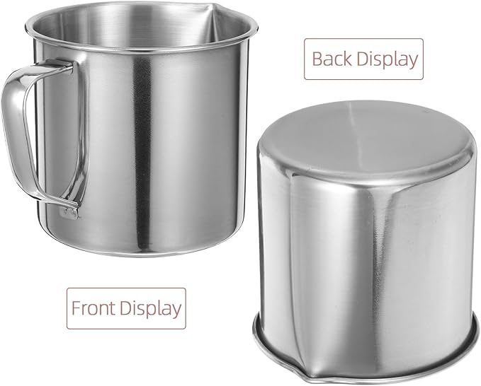 500Ml Stainless Steel Measuring Cup Metal Embossed Measuring Cup with Handle and Pour Lip Milk Steamer Pitcher Silver Latte Art Pitcher,Milk Frothing Jug with Scale for Professional Kitchen Laboraty