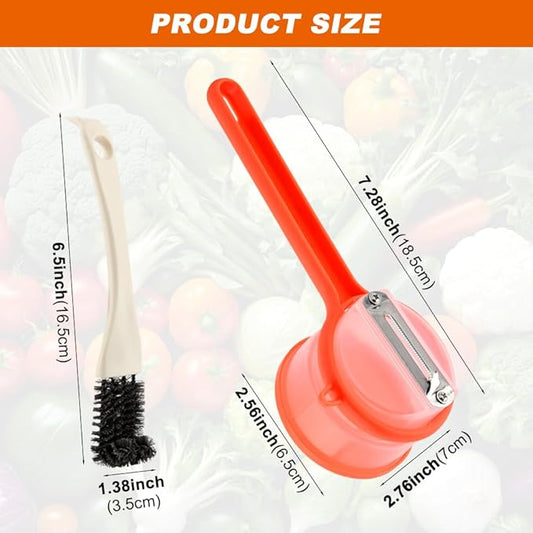 Fruit and Vegetable Peeler with Storage Box, 2pcs Upgrade Vegetable Peeler with Storage Bucket, Double-Sided Multi-Function Peelers for Home Kitchen
