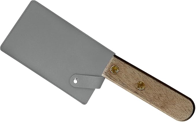 PATIKIL PU Leather Knife Meat Cleaver Sheath, Waterproof Chef Knife Guards Wide Knife Protector Cleaver Cover for Home Kitchen, Grey