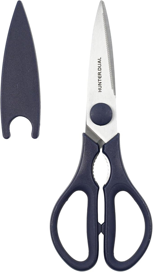 Kitchen Scissors for Food, HUNTER.DUAL Heavy Duty Come Apart Poultry Shears for Cooking, All Purpose for Cutting Chicken, Meat, Fish & Vegetables (Blue, 8.35 Inch)