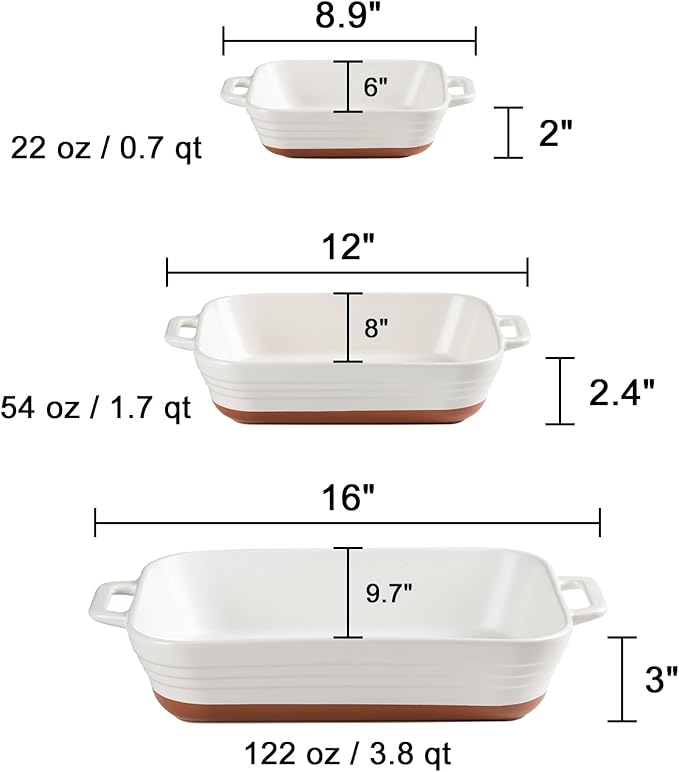 Sweejar Relief Casserole Dishes for Oven, Ceramic 9x13 Baking Pans Set for Cooking, Cake, Banquet and Daily Use, Rectangular Bakeware Set, Porcelain Baking Dish, Lasagna Pan Deep with Handles(Turquoise)