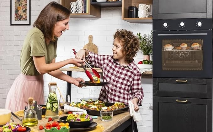 24 Inch Built-In Electric Wall Oven, 2.5 Cu.Ft Single Convection Oven with 8 Cooking Functions, 3000W High-Power Heating, Mechanical Knob Controls, Modern Black Finish