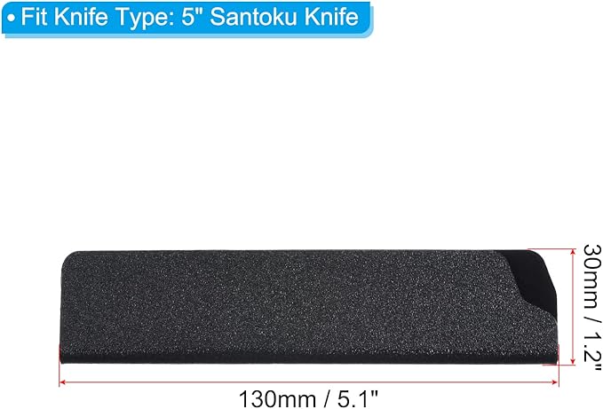 PATIKIL ABS Knife Cover Sleeves for 5" Santoku Knife, Knives Edge Guard Blade Protector Universal Knife Sheath for Home Kitchen, Black