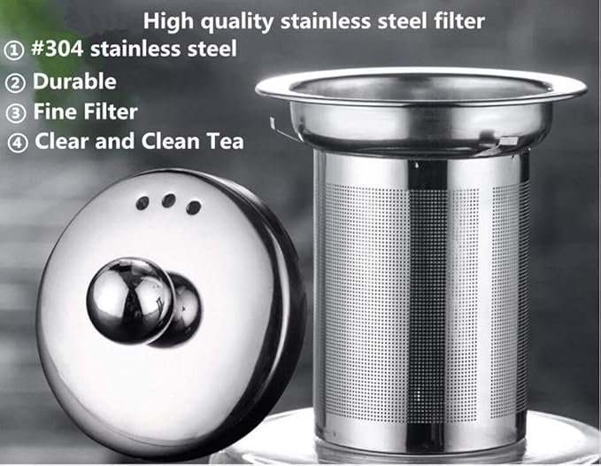 Glass Kettle Teapot for Gas Stove – Borosilicate Tea Pot with Stainless Steel Infuser, Heat-Resistant & Stovetop Safe, Loose Leaf & Blooming Tea – Set with 4-150ml Cups (750ML + 4Cup)