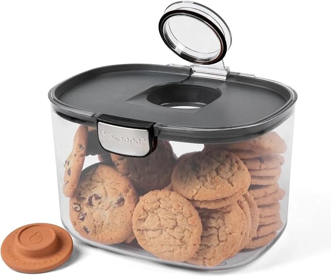 Progressive ProKeeper International Airtight Food Storage Container with Terracotta Disk for Freshness, Stackable & Dishwasher Safe, Ideal for Cookies, Baked Goods, & More, 5 Quart, 3-Piece