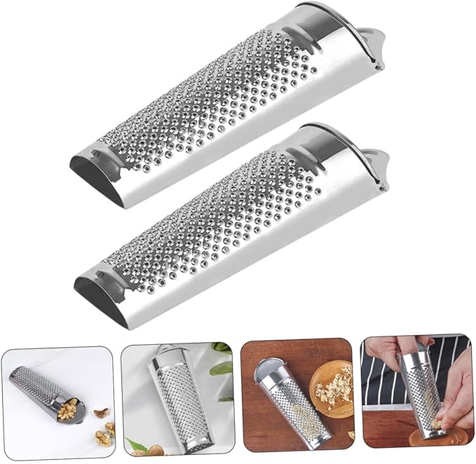 Cabilock 2pcs Stainless Steel Grater for Kitchen Use Multi-functional Ginger Cheese and Vegetable Graters Lightweight Kitchen Gadgets for Easy Shredding and Grating