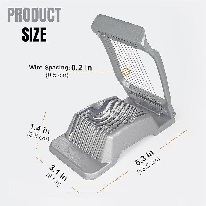 OCHI Stainless Steel Egg Slicer, Heavy Duty Aluminum Cutter for Hard Boiled Eggs, Dishwasher Safe, Perfect for Strawberries & Soft Fruits