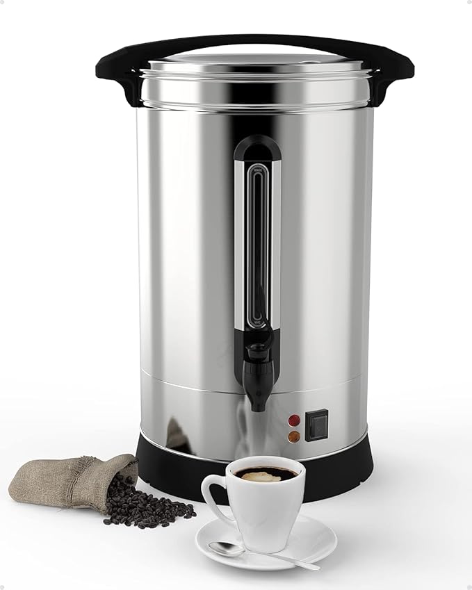 GarveeHome 120 Cups Coffee Urn,18 L/4.8 gal Commerical Coffee Maker for Buffet Catering Wedding Gathering,Large Capacity Hot Coffee Dispenser,Stainless Steel Hot Water Urn
