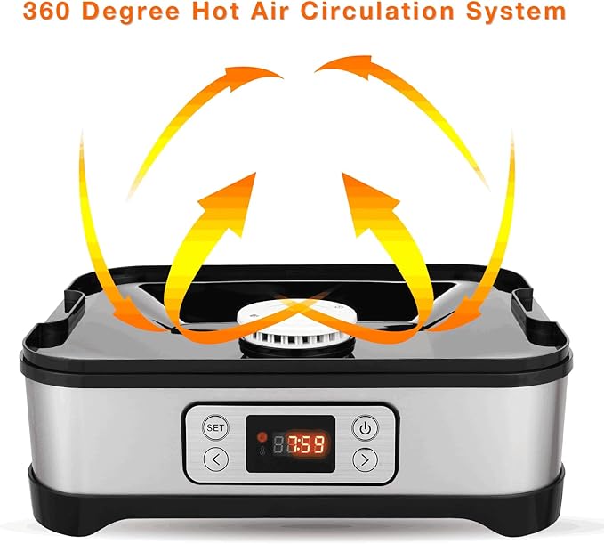 Food Dehydrator Machine, 400W 8 Trays Dehydrators for Food and Jerky with 72H Timer and 95-158℉ Temperature Control, BPA Free, Fruit Dehydrator for Fruit, Herbs, Meat, Veggies and Dog Treats, Upgraded