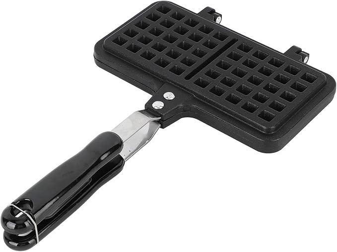 Zerodis Stovetop Waffle Pan Waffle Irons Aluminum Maker with Ergonomic Handles Nonstick Coating Even Heating for Kitchen Baking Cooking 8.3x13x1.2in Stovetop Pan Double