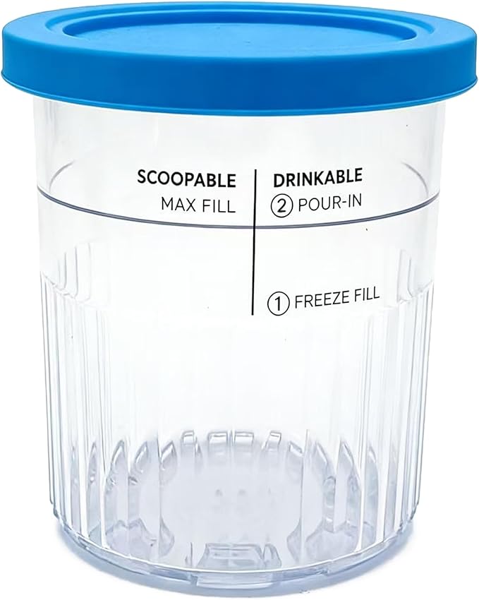 XL Family Size Ice Cream Pint Containers,Compatible with Ninja NC501 CREAMi Deluxe 11-in-1 Ice Cream & Frozen Treat Maker and model:NC500, NC501, NC501H, NC501HBL and NC502HGN