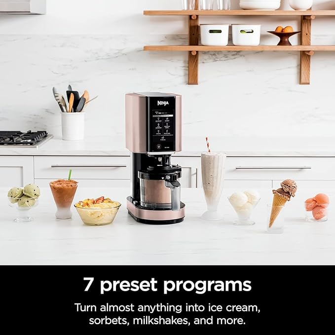 Ninja NC301 CREAMi, Ice Cream, Gelato, Milkshake, Sorbet, and Smoothie Bowl Maker, 7 One-Touch Programs, Pink (Renewed)