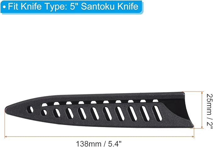 PATIKIL PP Safety Knife Cover Sleeves for 5" Utility Knife, 5 Pack Knives Edge Guard Blade Protector Universal Knife Sheath Portable for Kitchen, Black