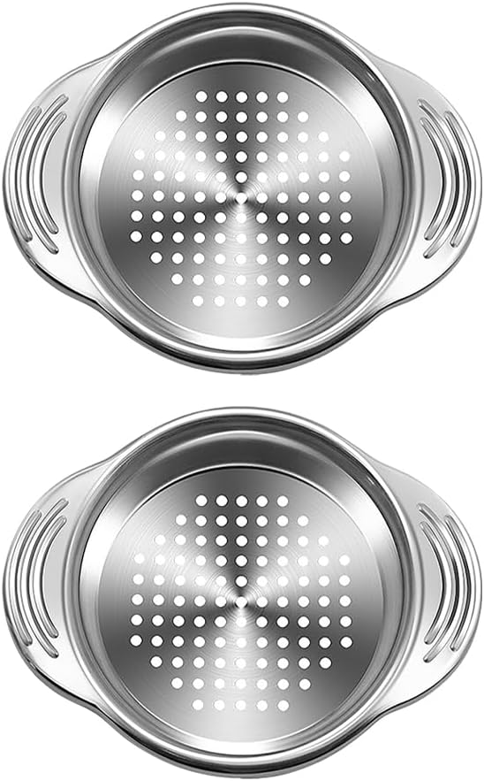 2 Pcs Stainless Steel Can Strainers Vegetable Fruit Can Strainers Food Can Strainer Sieves Tuna Can Filters Tuna Press Can Strainers Sieve Oil Drainers