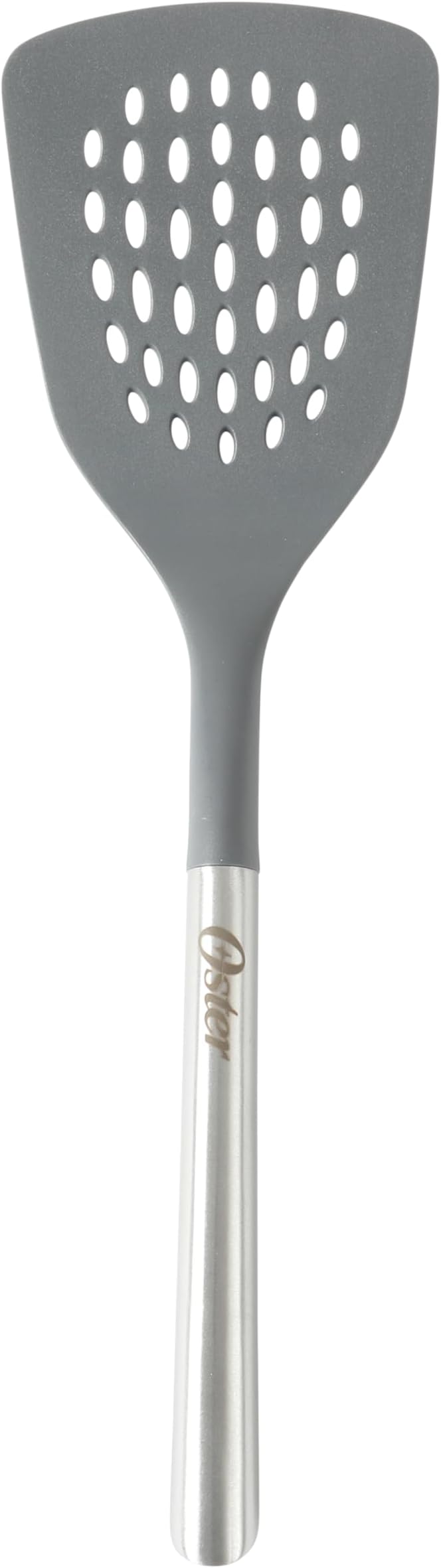 Oster Chadswyck 13” Slotted Turner Spatula, Heat Resistant Silicone Head, Stainless Steel Handle, Safe for Nonstick Cookware, Dishwasher Safe