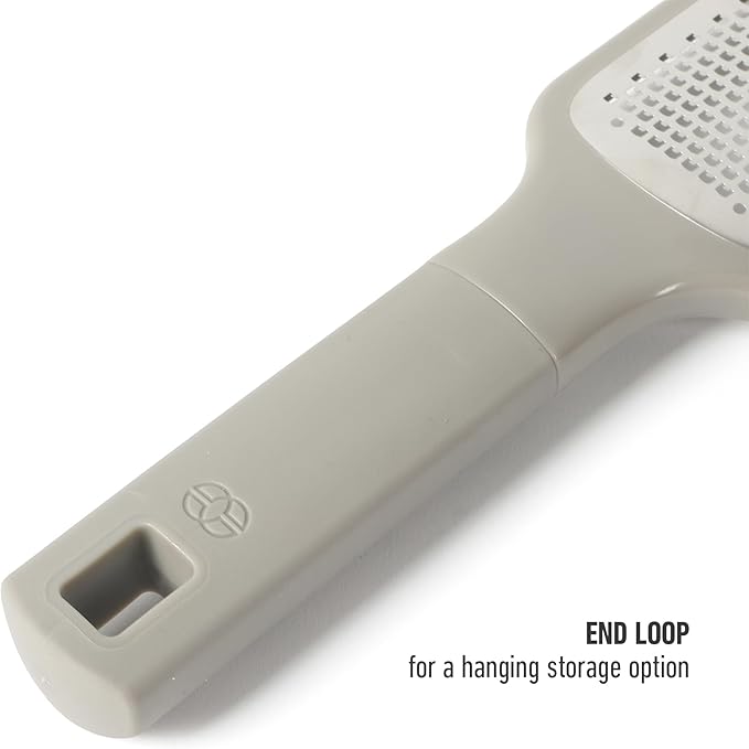 Calphalon Prime Stainless Steel Handheld Cheese Grater W/Cover & Rubber Handle - Taupe