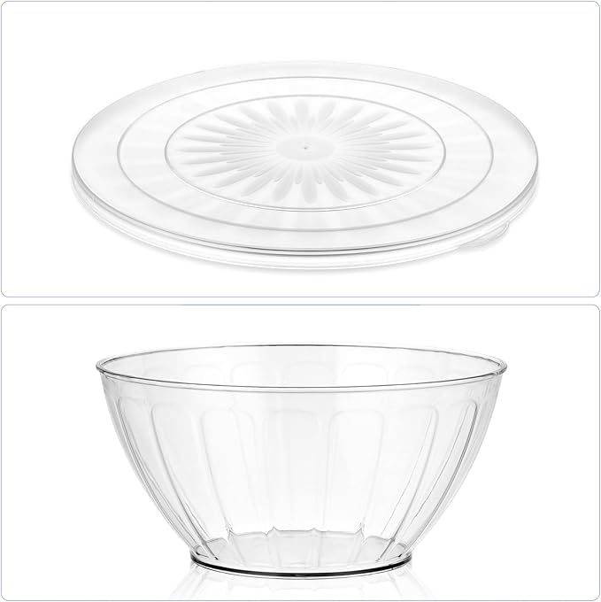 MOLIGOU 5 Pack Extra Large Mixing Bowls with Lids Set, Plastic Nesting Bowls for Meal Prep, Baking, Serving, 7.2/4.7/2.9/1.8/0.9 qt