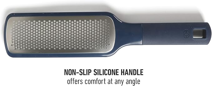 Calphalon Prime Stainless Steel Handheld Cheese Grater W/Cover & Rubber Handle - Navy Blue