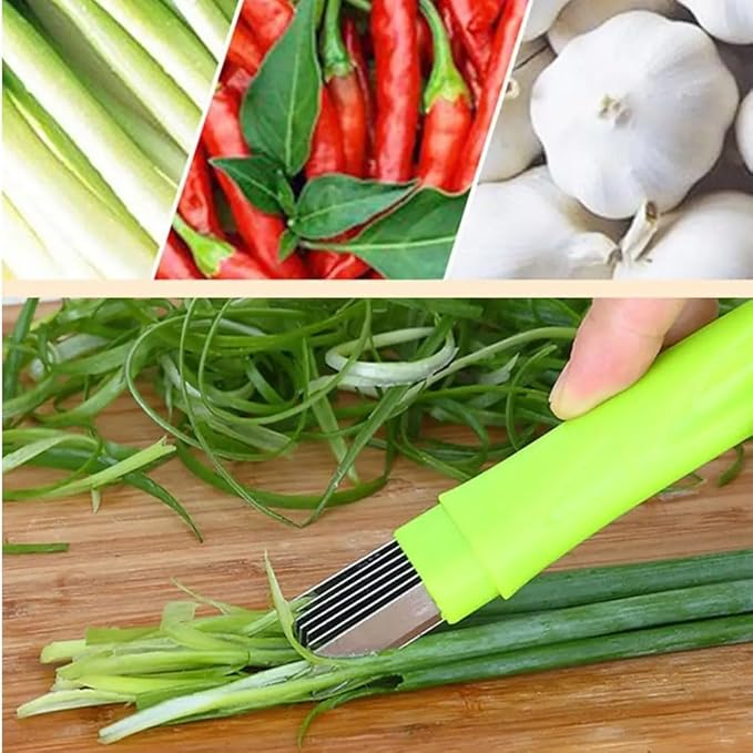 Shred Silk The Knife, Stainless Steel Onion Slicer, Green Onion Cutter Slicer for Kitchen Cutting Garlic Pasta Seaweed Garnishing Blooming Choppers and Mincers,Slicer Kitchen Gadget (5)