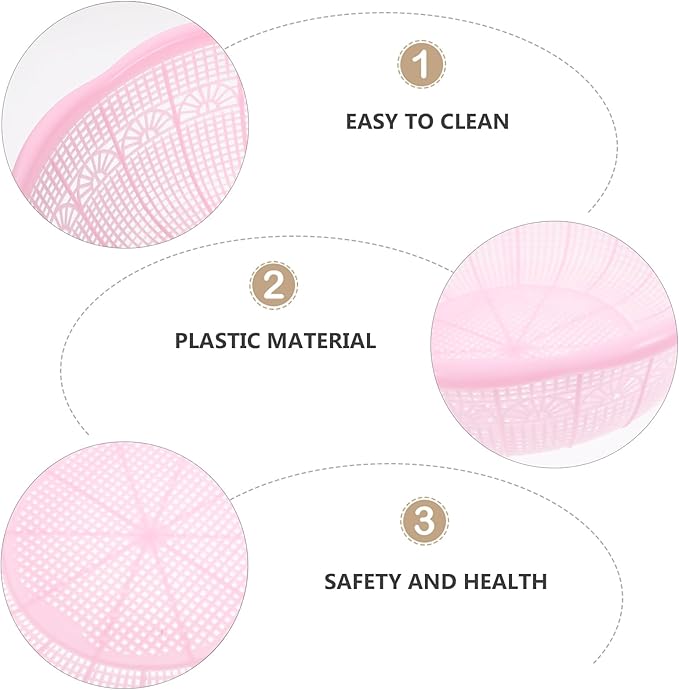 LIFKOME Plastic Rice Washing Basket Colander 9.05 Inch Multifunctional Food Strainer Bowl for Fruits Vegetables Kitchen Use