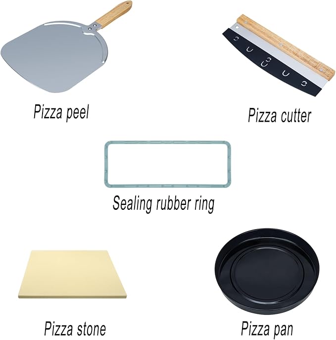 QERPRE Electric Pizza Oven Indoor 1700W Countertop Pizza Maker Fast Heating up to 850°F Touchscreen 6 Preset Modes Adjustable Timer & Temp Knobs Used for Commercial & Home Kitchen in Silver