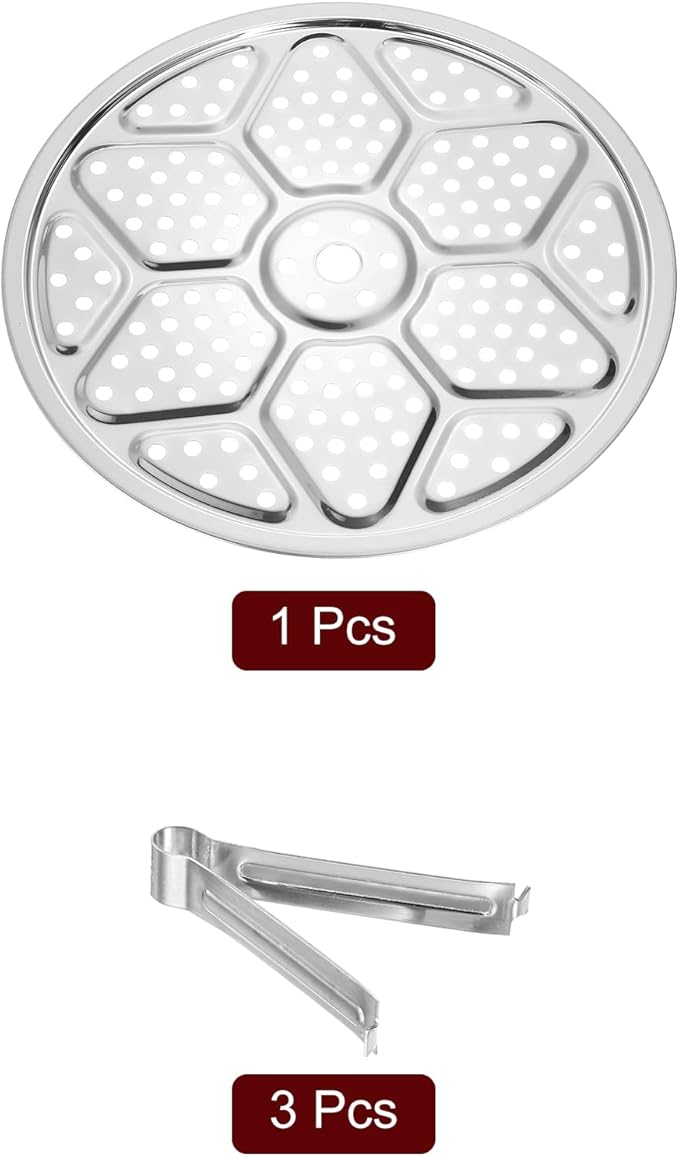 uxcell Stainless Steel Steamer Rack with Stand, 11.8 Inches Pot Steaming Tray for Steamer Cookware Instant Pressure Cooker, Silver Tone