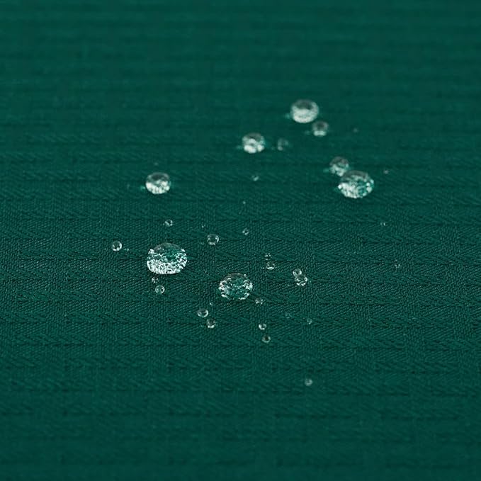 maxmill Rectangle Christmas Tablecloth Weaved Texture Waterproof Spillproof Wrinkle Free Table Cloth, Kitchen Dining Room Decoration, Holiday Party, Banquet Event Dinner, 52 x 70 Inch, Hunter Green