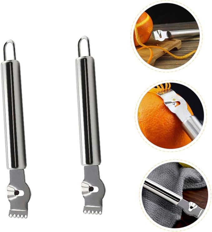 2pcs Stainless Steel Lemon Slicer Zester Multi-use Easy to Clean for Restaurants Hotels Gifts