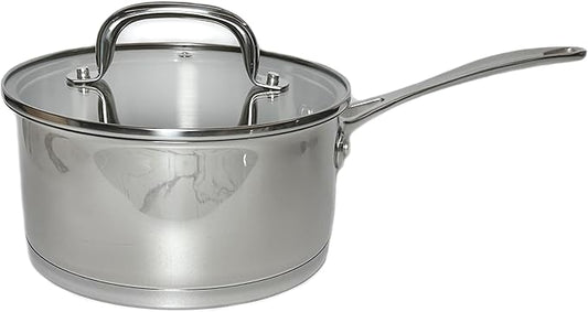 MAGGOPAN Stainless Steel Saucepans Impact Bonded Right Angles SS Saucepan 3.3QT 20cm