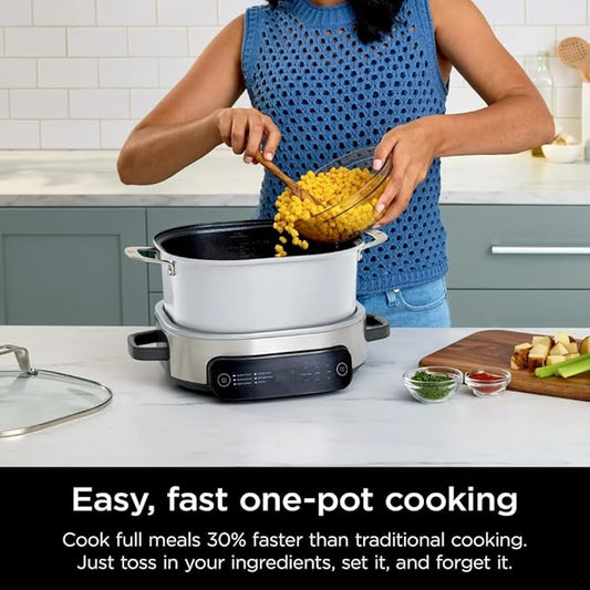 Ninja Foodi PossibleCooker 6.5Qt PRO Plus 10-in-1 Smart Cook System - Multi-Function Rice Cooker, Slow Cooker, Sous Vide with Thermometer - Electric Pot for Kitchen Appliances (6.55)