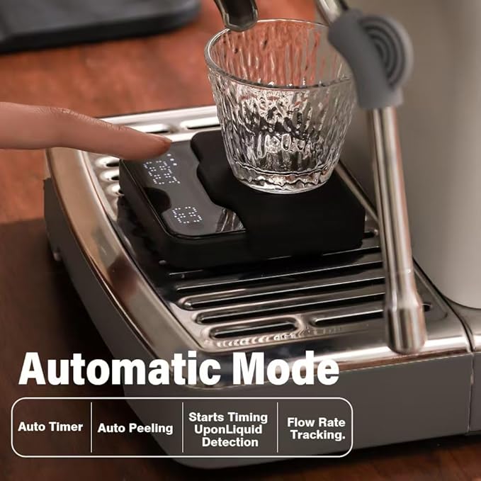 BOOKOO Coffee Scale Espresso Scale with Timer Mini Digtial Coffee Scale Rechargeable with Auto Mode Flow Rate Mode for Coffee Extraction Scale for Coffee APP Bluetooth Connection Coffee Bean Scale