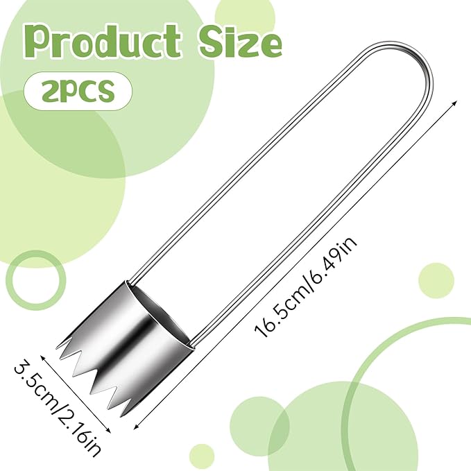 2 Pcs Stainless Steel Pepper Seed Corer Remover, Multifunctional Fruit and Vegetable Core Remover, Red Pepper Core Removers for Red Bell Peppers, Fruit and Vegetable