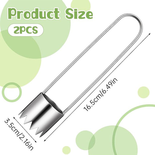 2 Pcs Stainless Steel Pepper Seed Corer Remover, Multifunctional Fruit and Vegetable Core Remover, Red Pepper Core Removers for Red Bell Peppers, Fruit and Vegetable