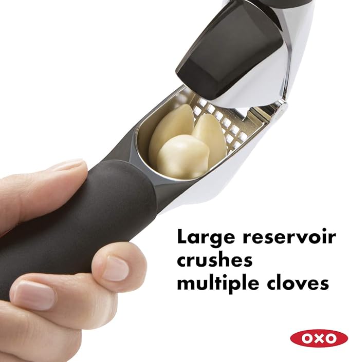 OXO Good Grips Hand-Held Mandoline Slicer & Good Grips Soft-Handled Garlic Press, Black, One Size