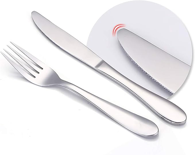 VANRA 6-Piece Dinner Knives Set Heavy Duty Stainless Steel Knife Silver Cutlery Set 9 inches (6 knives)