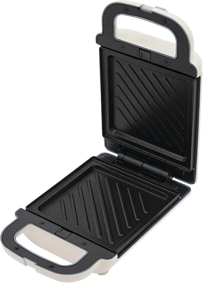 Electric Portable Sandwich Maker, Waffle Breakfast Machine & Panini Presses, Perfect for Cooking Grilled Cheese, Tuna Melts, Burgers, Steaks and Snacks (White)