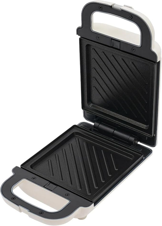 Electric Portable Sandwich Maker, Waffle Breakfast Machine & Panini Presses, Perfect for Cooking Grilled Cheese, Tuna Melts, Burgers, Steaks and Snacks (White)