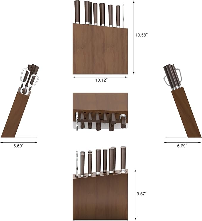 Cangshan HAKU Series 12-Piece Knife Block Set, Forged X-7 Damascus Steel, HUA Walnut Block, 501196
