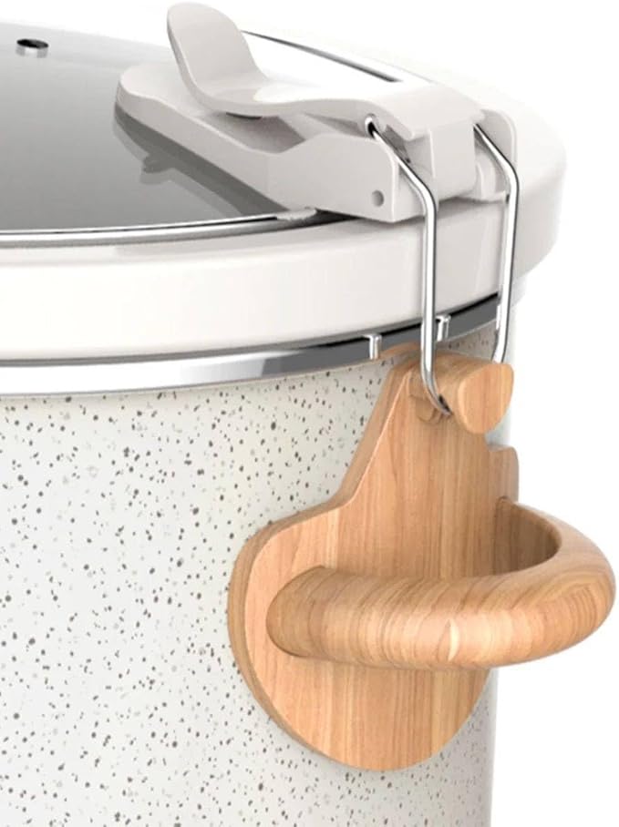 Pioneer Woman 6-Quart Programmable Digital Slow Cooker with Locking Lid – Portable Design & Dishwasher Safe (Linen White)