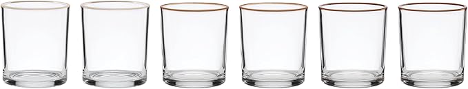Oneida Glassware, 24 Sever Sunbaked Medium Tumbler, Set of 6, 13.5-Ounce Capacity, Made of Glass, Dishwasher Safe Tumbler, Drinking Glass Set, Home and Kitchen, Clear Glasses (Sunbaked, 6 Piece)
