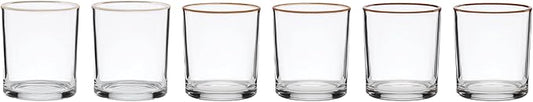 Oneida Glassware, 24 Sever Sunbaked Medium Tumbler, Set of 6, 13.5-Ounce Capacity, Made of Glass, Dishwasher Safe Tumbler, Drinking Glass Set, Home and Kitchen, Clear Glasses (Sunbaked, 6 Piece)