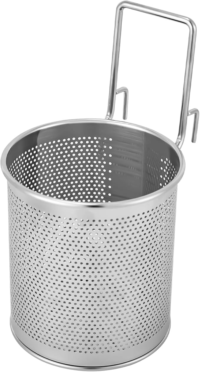 Pasta Basket for Boiling, 304 Stainless Steel Pasta Strainer Basket Fryer Baskets Mesh Sieve Food Strainer Practical and Reliable Hot Pot Strainer for Boiling and Blanching