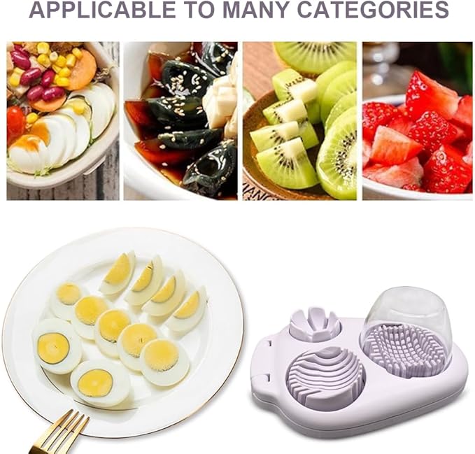 1 Pcs Heavy Duty Egg Slicer with 3 Cutting Modes, Stainless Steel Egg Cutter for Hard Boiled Eggs, Strawberry, Grape,Tomato. Mushroom, Kitchen Dicer Tool, Send Goods From Local Warehouse.