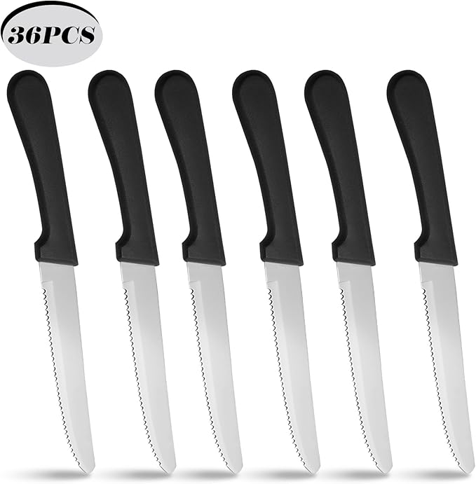 36 PCS Steak Knife Set - Stainless Steel Steak Knifes 8.7 Inch with Dishwasher Safe Steak Knoves,Metal Steak Knife,Dinner Knife Silverware for Home,Kitchen or Restaurant